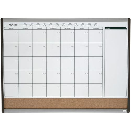 Magnetisch whiteboard Maandplanner met prikbord van kurk klein - Nobo Magnetisch whiteboard Maandplanner met prikbord van kurk klein - Nobo