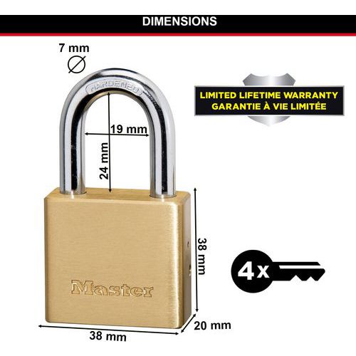 Hangslot massief messing - nr. 575 - Master Lock