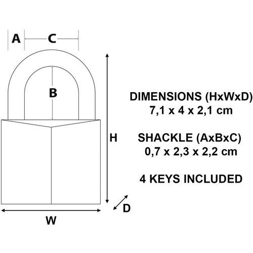 Hangslot met keersleutels 1145PEURD - Master Lock Hangslot met keersleutels 1145PEURD - Master Lock