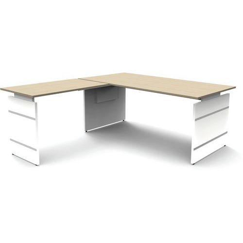 Kerkmann Bureau - Form4 - B1800 X D800 X H 680-760mm En Verlenging B1000mm