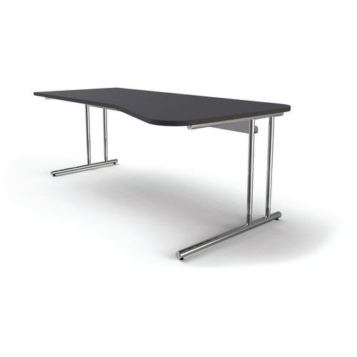 Bureau Artline - wave - chroom frame - B1950 x D800/1000 x H 680-820mm Bureau Artline - wave - chroom frame - B1950 x D800/1000 x H 680-820mm