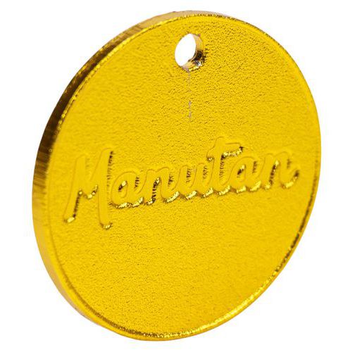 Muntje met nummer van 001 tot 100 messing 30 mm (per 100) - Manutan Expert