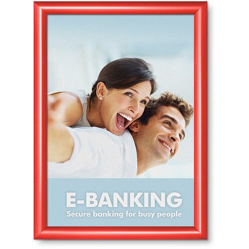 Aluminium klikframe met puntige hoek - rood - Manutan Expert Aluminium klikframe met puntige hoek - rood - Manutan Expert