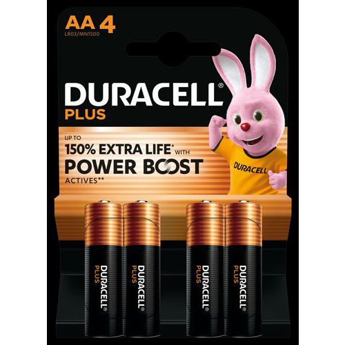 Alkalinebatterij AA Plus PowerBoost - 4 stuks - Duracell Alkalinebatterij AA Plus PowerBoost - 4 stuks - Duracell
