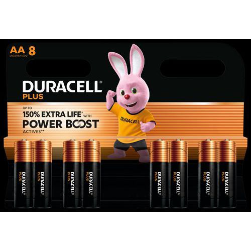 Alkalinebatterij AA Plus PowerBoost - 8 stuks - Duracell Alkalinebatterij AA Plus PowerBoost - 8 stuks - Duracell