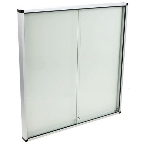 Binnenvitrine 2 deuren - aluminium achterwand - Manutan Expert