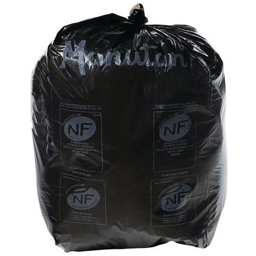 Afvalzak zwart - Gangbaar of zwaar afval - 30 - 50 L - Manutan Expert