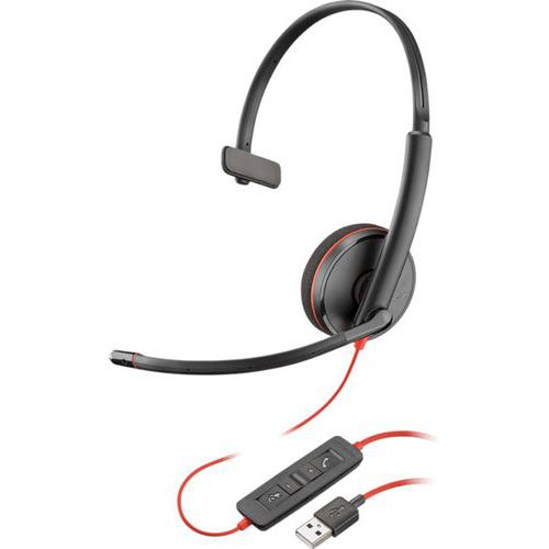Headset mono mono microfoon bulk USB Blackwire C3210 - Poly Headset mono mono microfoon bulk USB Blackwire C3210 - Poly