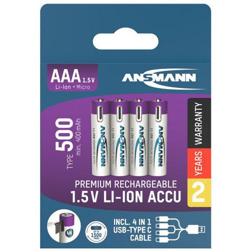 Oplaadbare lithiumbatterij AAA - Ansmann Oplaadbare lithiumbatterij AAA - Ansmann