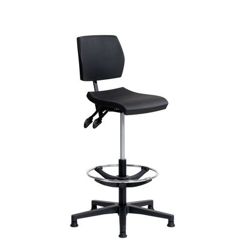 Bureaustoel hoog ERGOSLIM glijders en polyamide voetsteun - Sofame Bureaustoel hoog ERGOSLIM glijders en polyamide voetsteun - Sofame