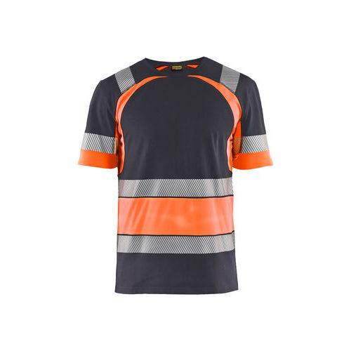 Blaklader T-shirt High Vis Uv Korte Mouw Ronde Hals 3421 - Marineblauw/fluo Geel