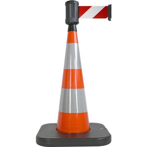 Cone de balisage avec base a lester orange - 4mx10cm - Viso Cone de balisage avec base a lester orange - 4mx10cm - Viso