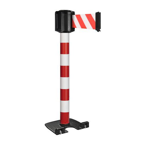 Poteau exterieur Rouge/blanc a sangle 10mx10cm - Viso Poteau exterieur Rouge/blanc a sangle 10mx10cm - Viso