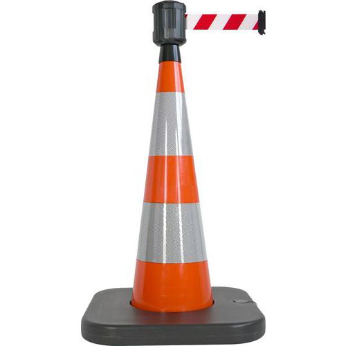 Afbakeningskegel met verzwaarbare basis oranje - 2 m x 5 cm - Viso Afbakeningskegel met verzwaarbare basis oranje - 2 m x 5 cm - Viso